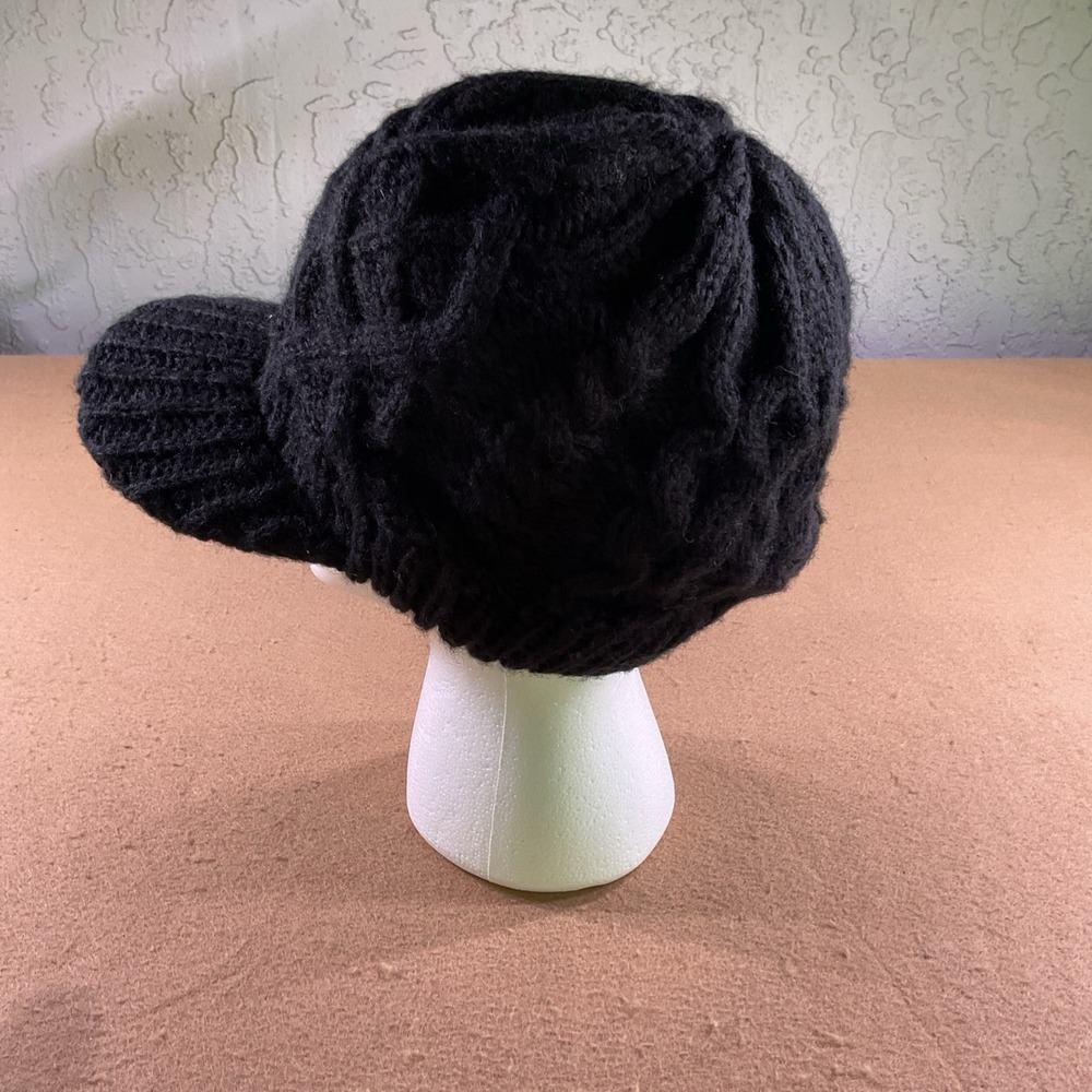 Comhats Wool Knit Visor Beanie Hat for Women Womens One Size, 68294_Black - Picture 4 of 11